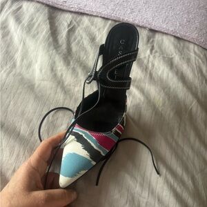 Casadei Black and Blue Artistic Heels